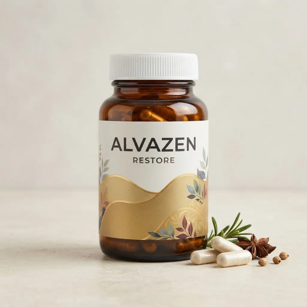 AlvaZen Restore supplement bottle